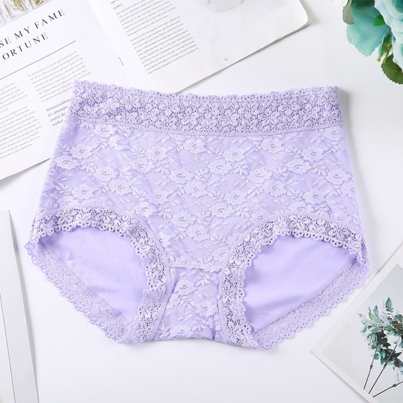 M/L Light purple fully lined Lace Panties. High waist vintage style Panties - Picture 1 of 3